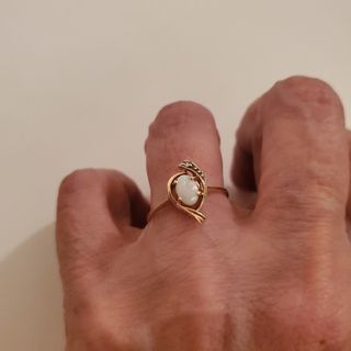 14k ring gold opal ring , size 6