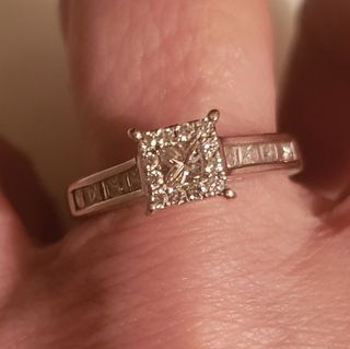 14k white gold ring  size 5, engagement ring
