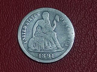 1891 Seated Liberty Dime (silver)
