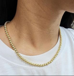 18k Saudi Gold Beads Balls Necklace Adjustable 16 - 18”