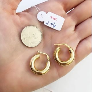 18k Saudi Gold Chunky Hoop Earrings