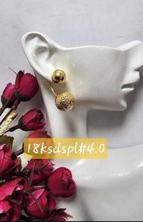 18k Saudi Gold Double Ball Earrings
