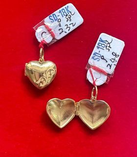 18K Saudi Gold heart locket pendant