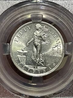 1921 FIFTY CENTAVOS US-PHIL SILVER COIN "USPI"