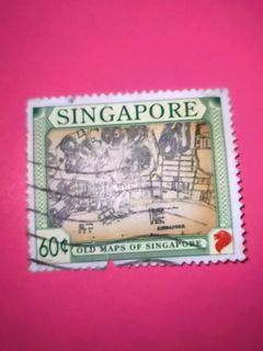 (1996) Singapore Old Maps Of SG 60 Cent Stamp Vintage Old Print Singaporean Asia Collector Stamps Prints Retro Postage Asian Collection Post