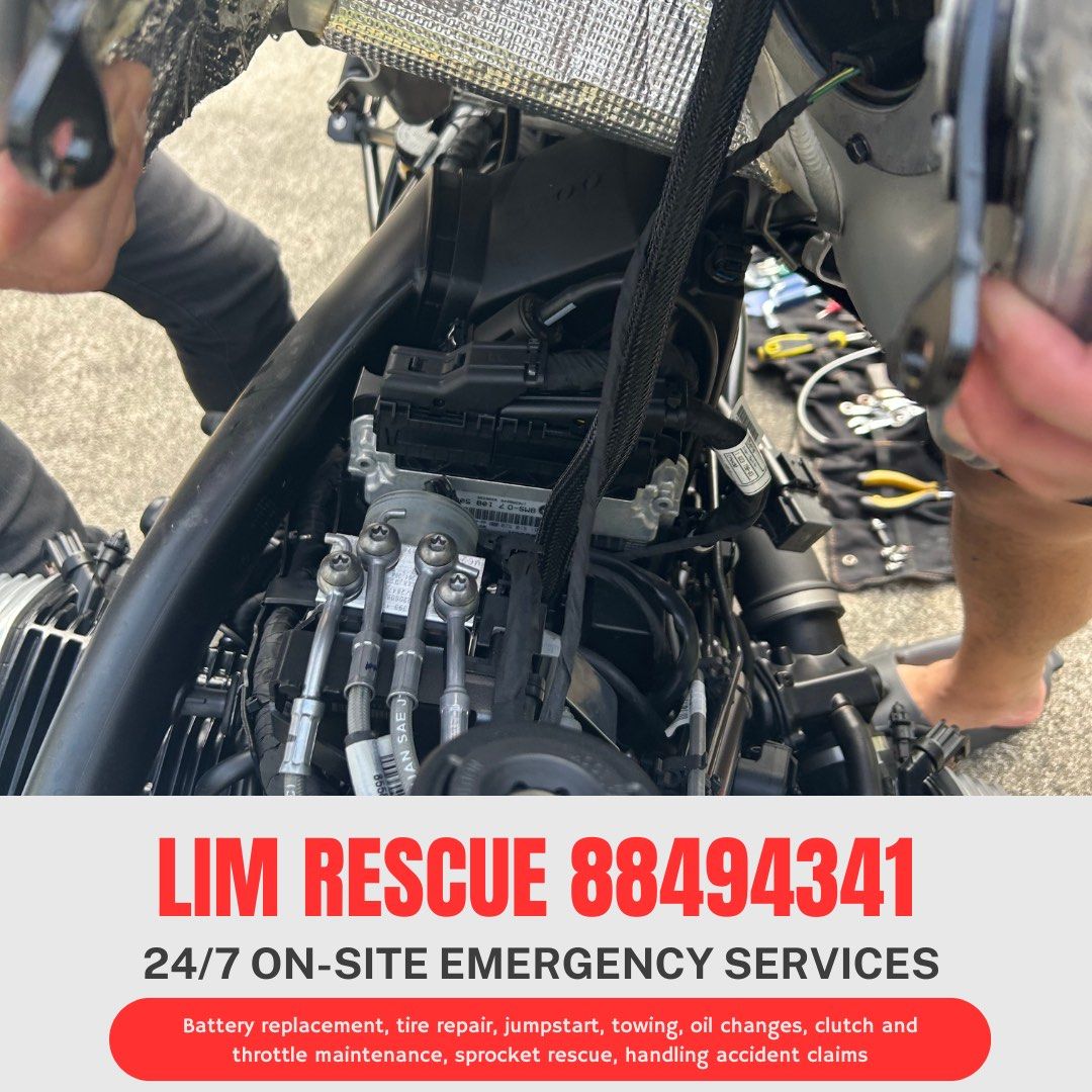 24/7 ONSITE ISLANDWIDE) Motorcycle motorbike battery replacement