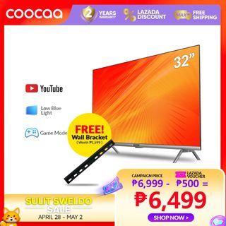 32 Inch ( 32S3U) COOCAA- Smart TV, Youtube, Prime Video, Eye Protection Settings, Web browsers, Boundless Screen