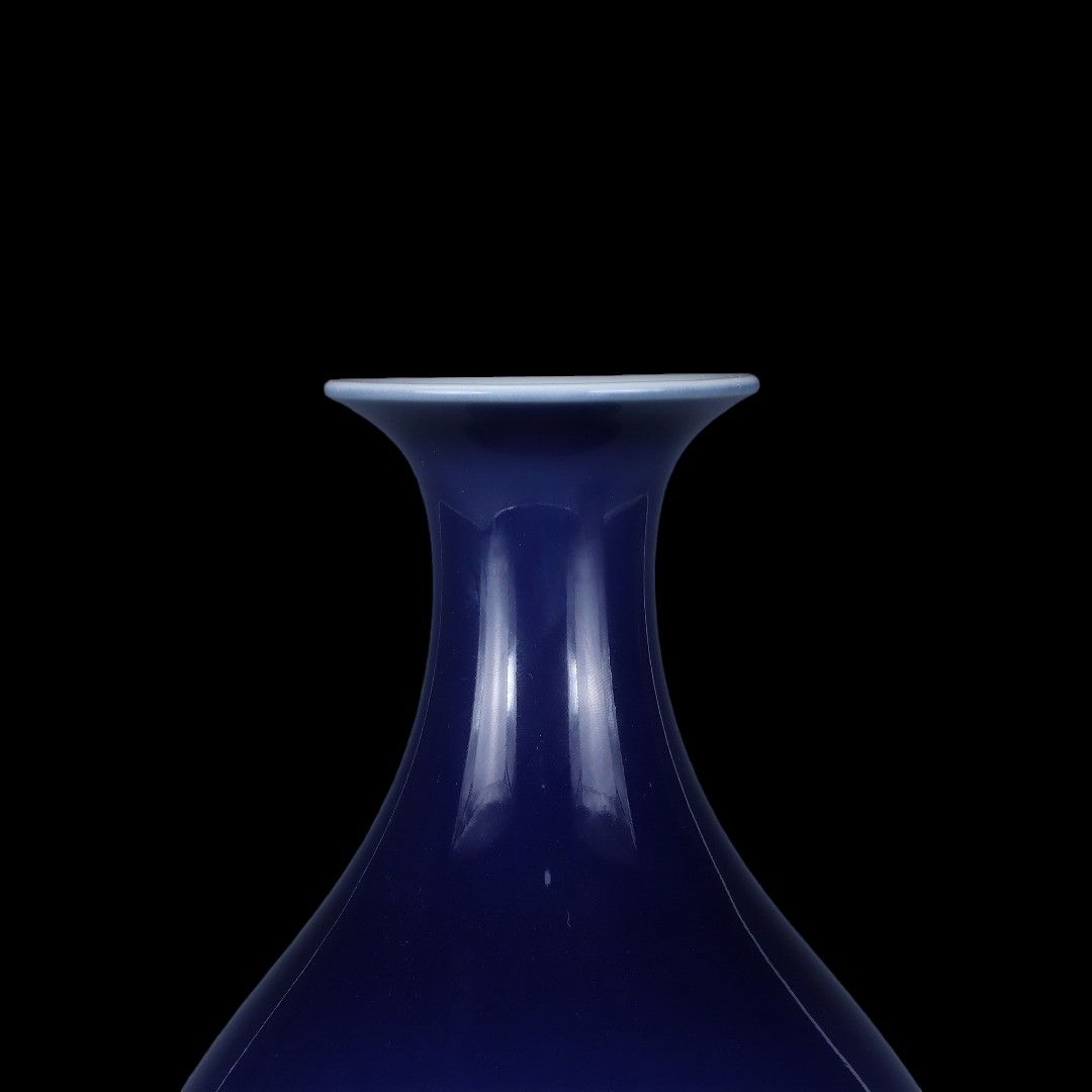 極品：清乾隆款寶石藍釉玉壼春瓶（本朝官窯傳辦瓷）收藏品級別💎💎💎大 