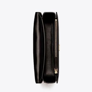— TORY BURCH Small Eleanor Croc-Embossed Rectangular Convertible Shoulder Bag (Black)