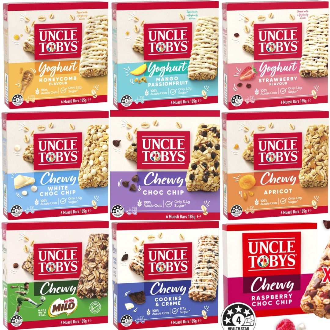 「長期接受預訂」澳洲麥片棒 Uncle Tobys Muesli Bar 185g (各款), 嘢食 & 嘢飲, 本地食物 Carousell