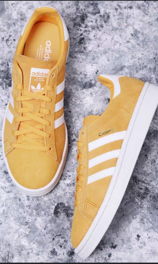 Adidas Campus mustard yellow sneakers Women s Fashion Footwear Sneakers on Carousell