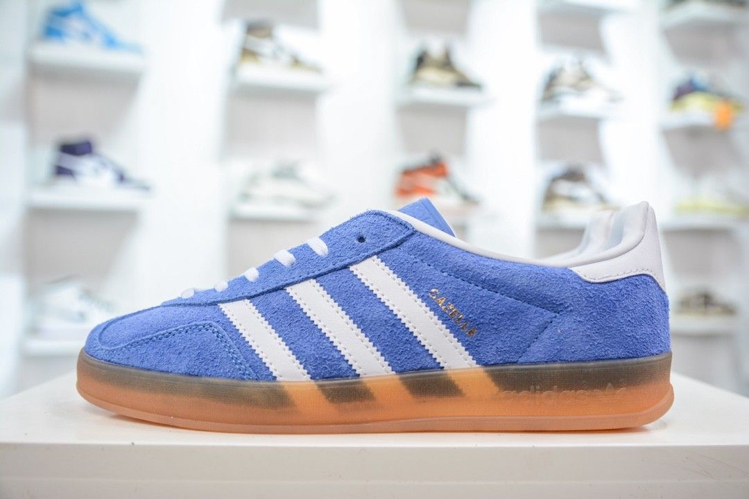 adidas gazelle silver green womens Adidas Gazelle Indoor 'Blue Fusion Gum' – DripClub main image 1