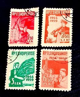 Albania 1959 - The 15th Anniversary of Liberation 4v. (used) COMPLETE SERIES