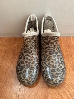 Ankle Rain Boots Cheetah Print from Japan - Size 8