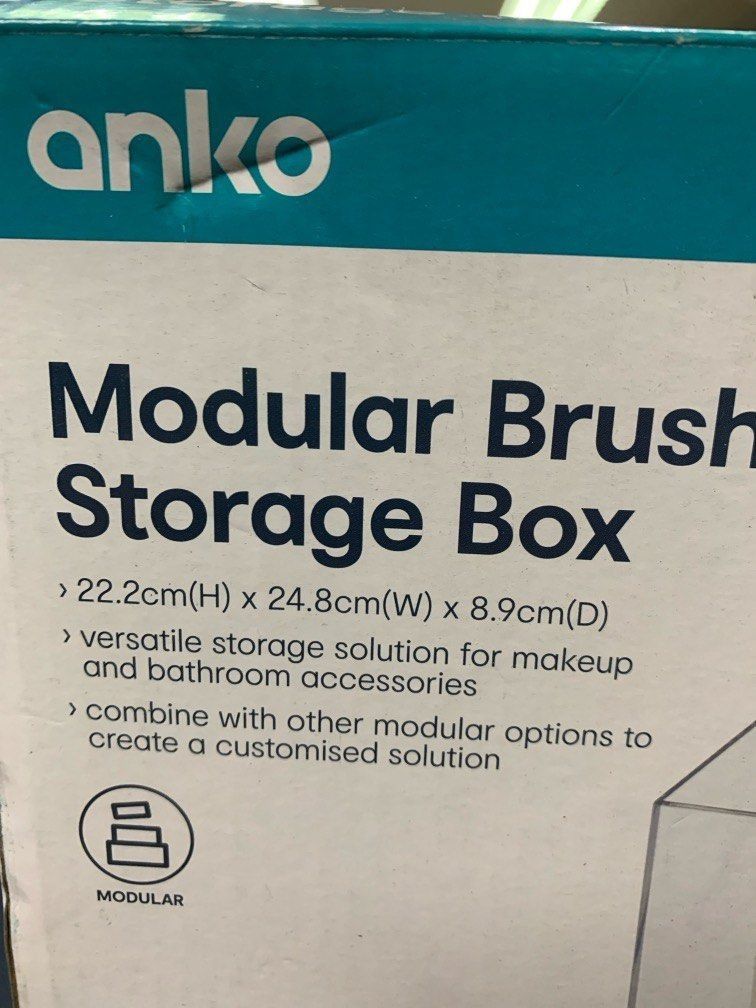 Anko Modular Brush Storage Box w issue (Category: Storage Boxes & Baskets) located in Pasay City. Submitted by enrico_appliances (Listing ID 1300687940, Image 2). Description: excellent condition top cover is detached .