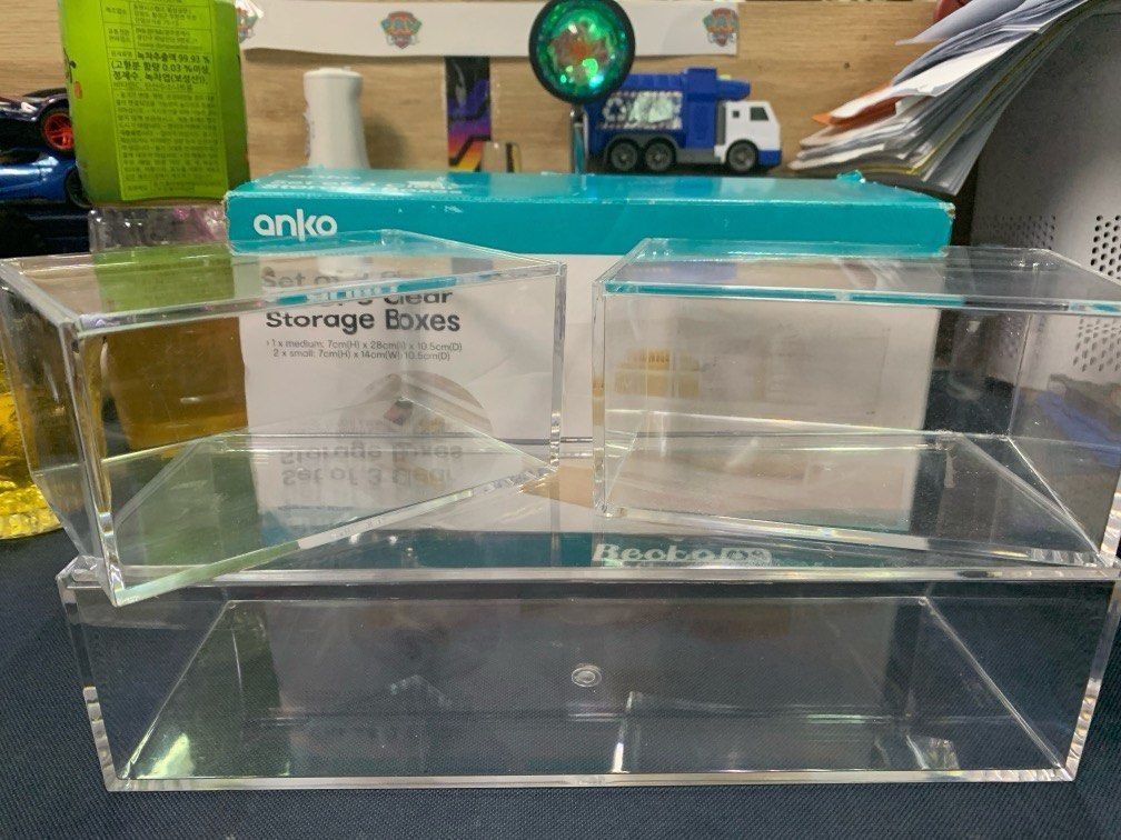 Anko Set of 3 Storage Boxes (Category: Storage Boxes & Baskets) located in Pasay City. Submitted by enrico_appliances (Listing ID 1300689975, Image 3). Description: excellent condition 3 pcs set only medium box needs glue.