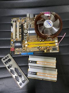 asus motherboard with memory processor and cpu cooler