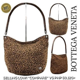 Authentic BOTTEGA VENETA Leopard Animal Print Nylon Slouchy Hobo Bag