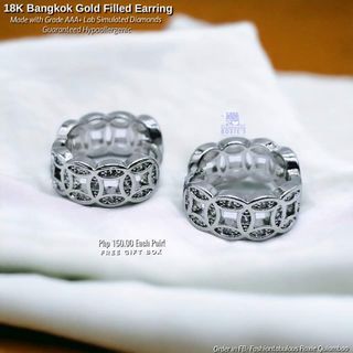 Bangkok Gold Filled Lucky Coin Hoop Earrings