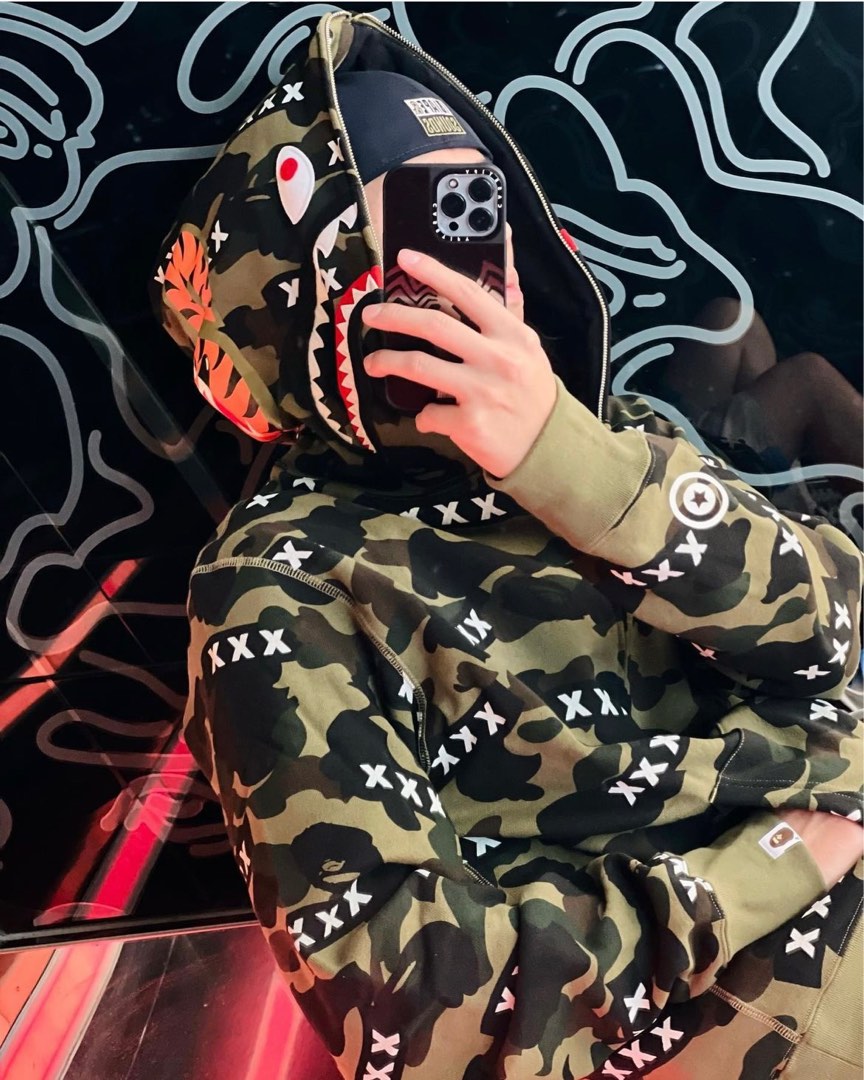 BAPE X GOD SELECTION XXX SHARK FULL ZIP HOODIE, Men's