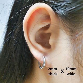 Basic Silver Hypoallergenic Hoop Earrings (10 mm)