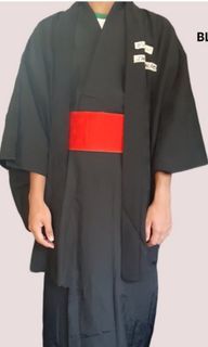 Black Men's Black Japanese Kimono Set  with Logo B3 kimono for boys
