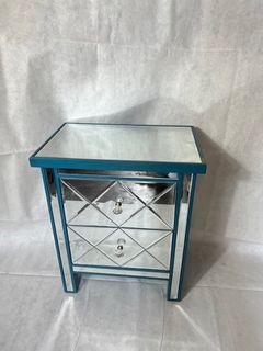 Blue Mirrored Side Table Home Furniture