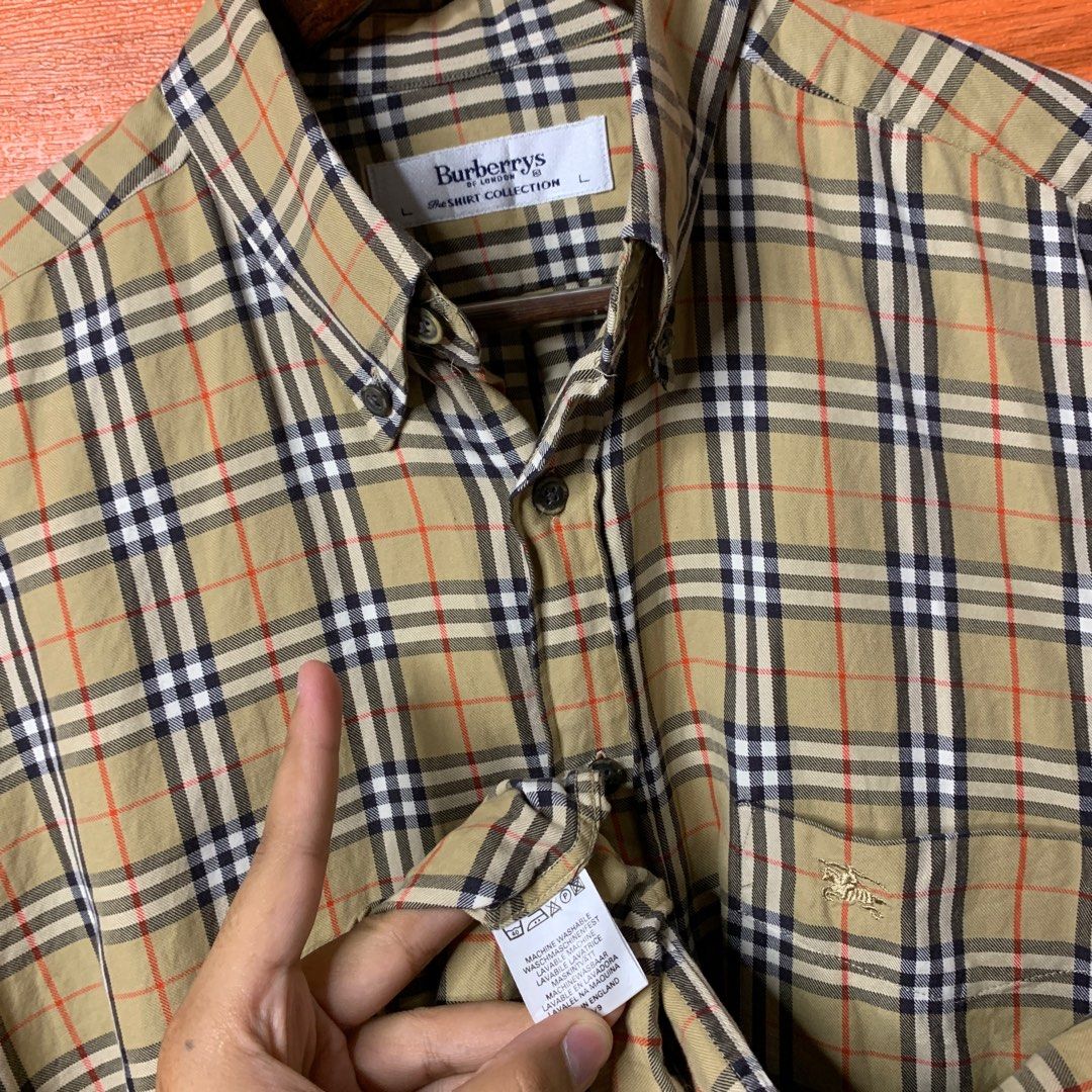 Burberry plaid button down top