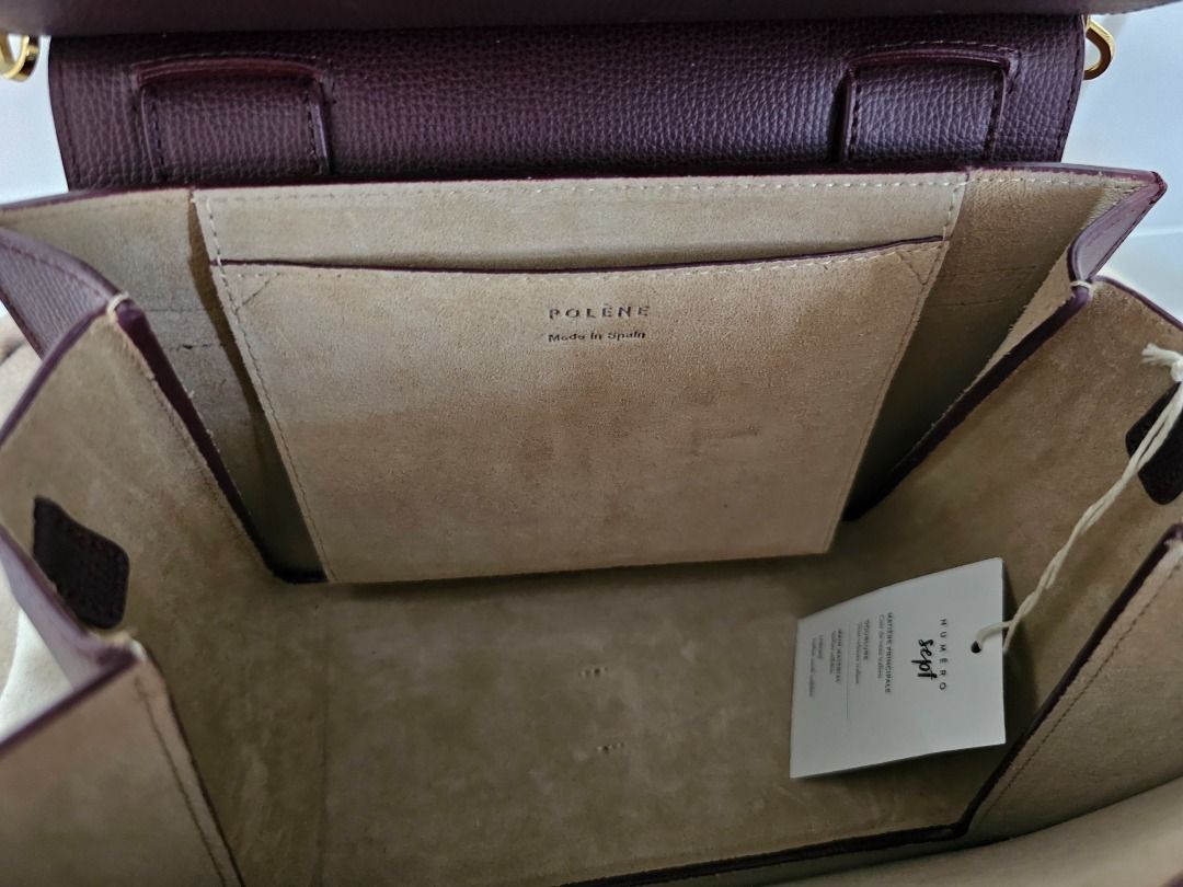 Polene Numero Sept Bag (Burgundy) (Category: Luxury Bags & Wallets) located in Pasig City. Submitted by rodrigothethird (Listing ID 1300628291, Image 3). Description: Photo #3 - Comes with original box and dust bag Photo #5 & #6 - Sealed hardware Rank SA - Good as new, unused, and without sign of flaws RFS: Needs fund - Bought in Paris - With original dust bag and box - Sealed hardware - Can be used as handbag, shoulder bag, or crossbody bag Dime