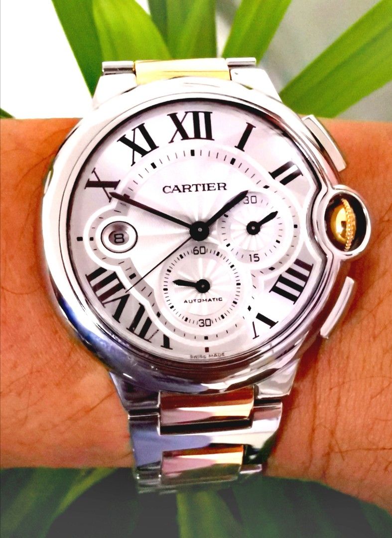 Cartier Ballon Bleu 18K Rose Gold 2 Tone 44MM Automatic Chronograph Complete Authentic Luxury Watches on Carousell