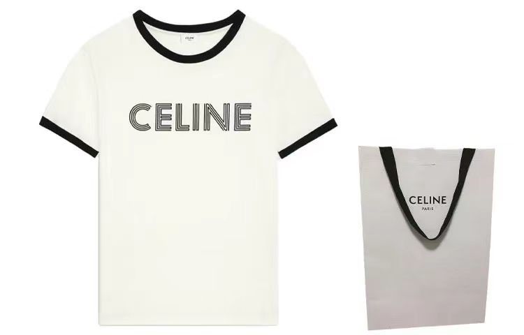 white t shirt with black border