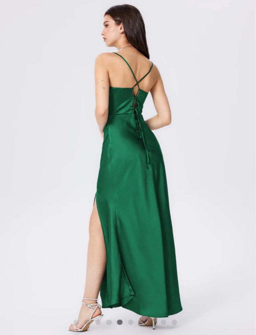 boho bridesmaid dresses sage green Brandy Sleeveless Lace Satin Bodycon Mini Dress