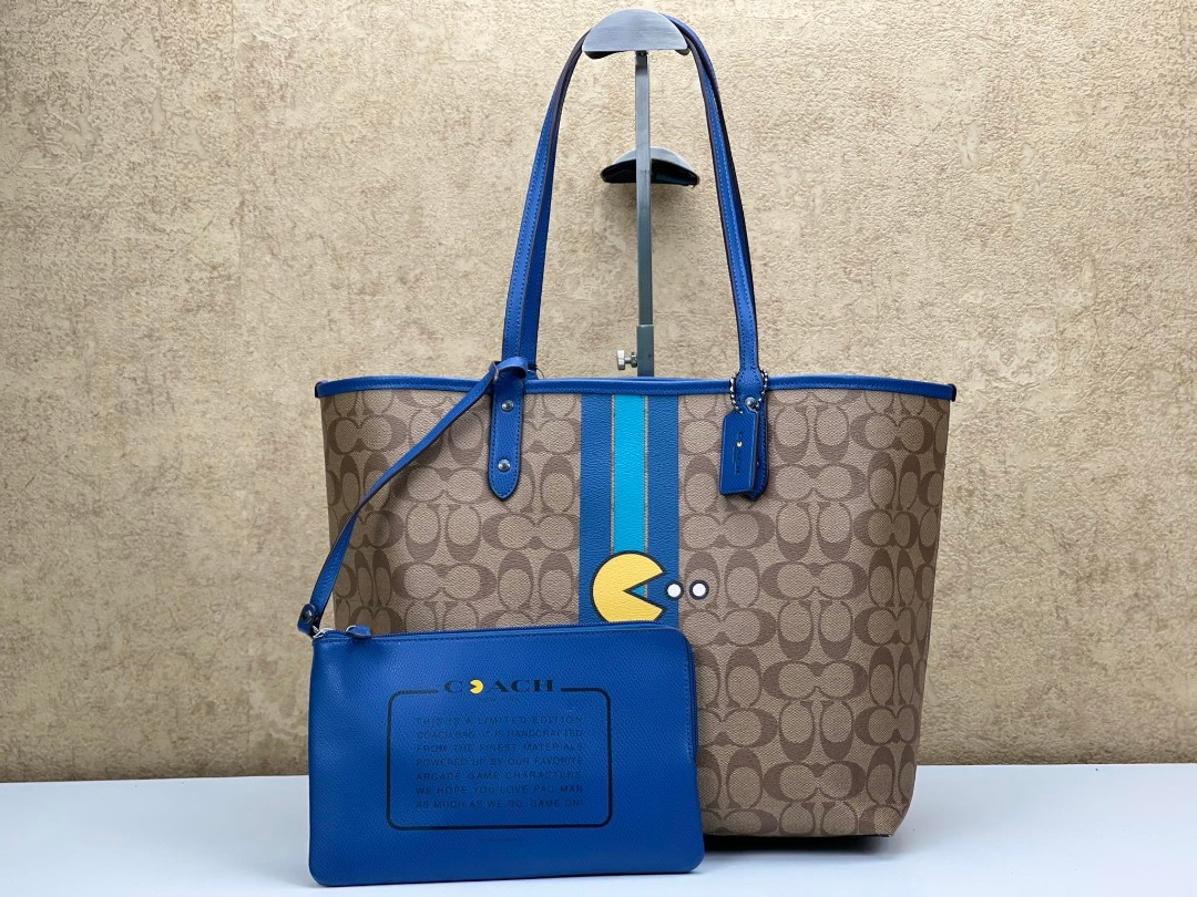 Coach pac man reversible tote best sale