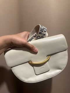 Cross body/Sling Bag - White with Wide Strap