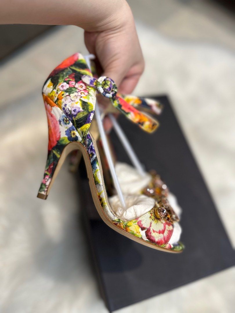Women's floral heel shoes discount