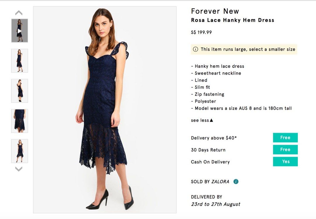 Rosa lace hanky hem dress deals