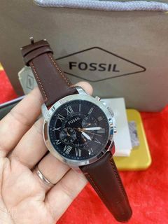 FOSSIL GRANT LEATHER STRAP BROWN AUTHENTIC WATCH