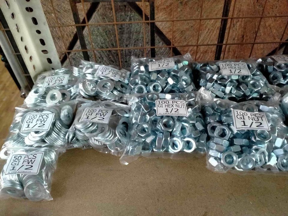 Galvanized iron GI hex bolts GI U-bolts 1/4 5/16 3/8 1/2 5/8 ALL ...