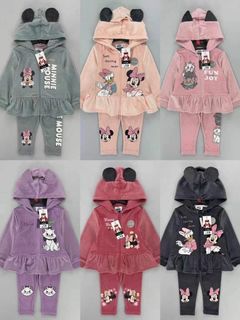 George & Disney 2pc Set Hooded Longsleeve with Pants for Infants and Toddler Girls Hangers Included