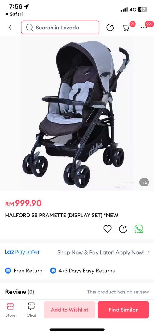 Halford S8 Stroller Premium at BARGAIN price retail price RM1000