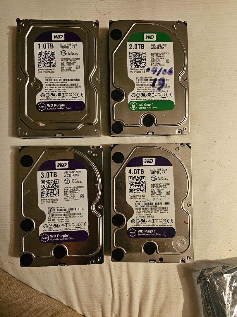 Hard Disk (Category: Hard Disks & Thumbdrives) located in Singapore. Submitted by qasim2521961805 (Listing ID 1300762897, Image 1). Description: 1tb= 20 2tb=30 3tb=40 Once use in cctv recorded cctv after store all recording. I have over 20 over hard drives like new because once full in cctv then store all footage. so now I want to sell. if anyone want to buy then message me..