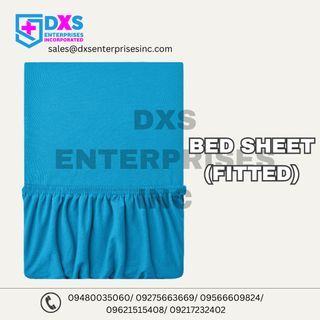 HOSPITAL BED SHEET WHITE AND POWDER BLUE