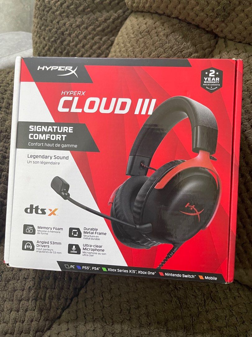 Hyperx cloud 3 (Category: Headphones & Headsets) located in Kuala Lumpur. Submitted by yeeee1000 (Listing ID 1300752412, Image 1). Description: HyperX 727A9AA Cloud III Gaming Headset, Black/Red, DTS Headphone: X, Noise Cancelling.