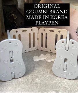 IMPORTED FROM JAPAN ORIGINAL GGUMBI MADE IN KOREA 4 PANEL + 2 SIDE PANEL PLAY FENCE PLAY PEN