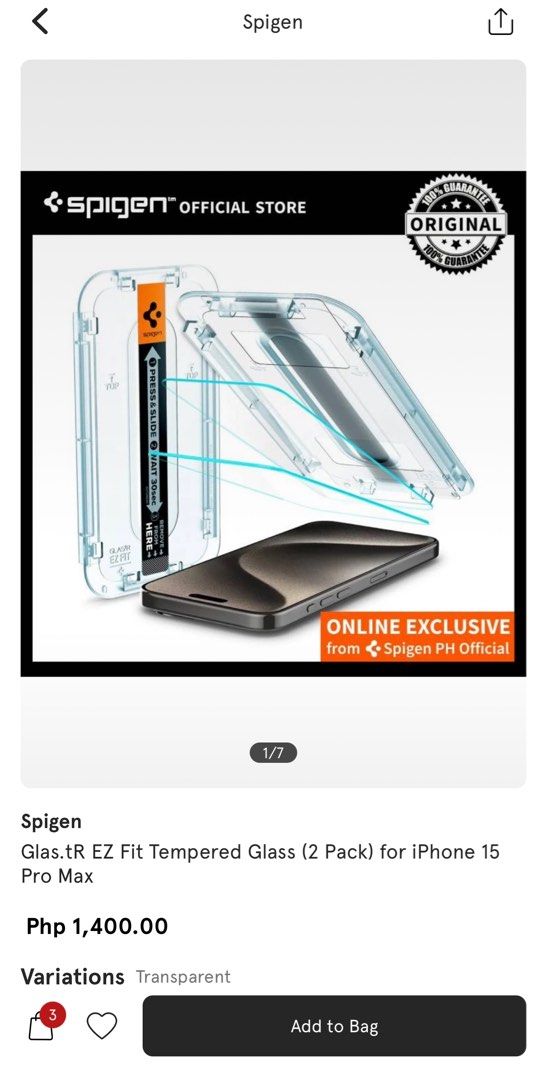 Iphone 15 promax screen protector (Category: Cases & Sleeves) located in Manila. Submitted by gziel_delarosa (Listing ID 1300616986, Image 1). Description: GlasTR EZ Fit Spigen 2pack.