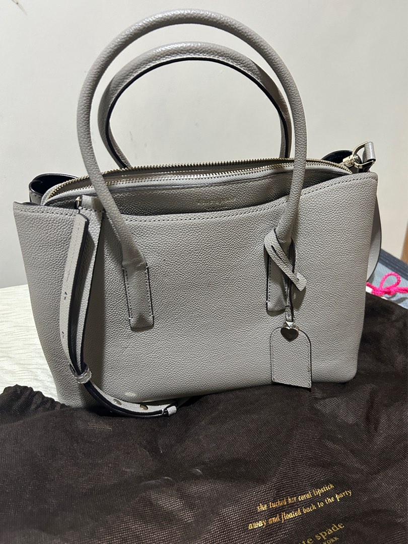 Kate Spade Margaux Medium Satchel Bag True Taupe Crossbody Gray NWT offers Authentic