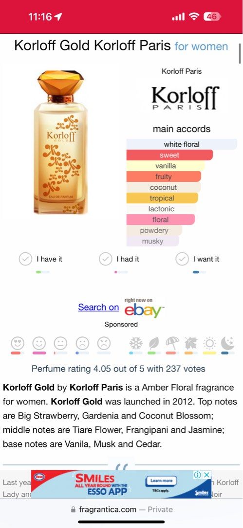 Korloff Gold EDP, Beauty Personal Care, Fragrance Deodorants