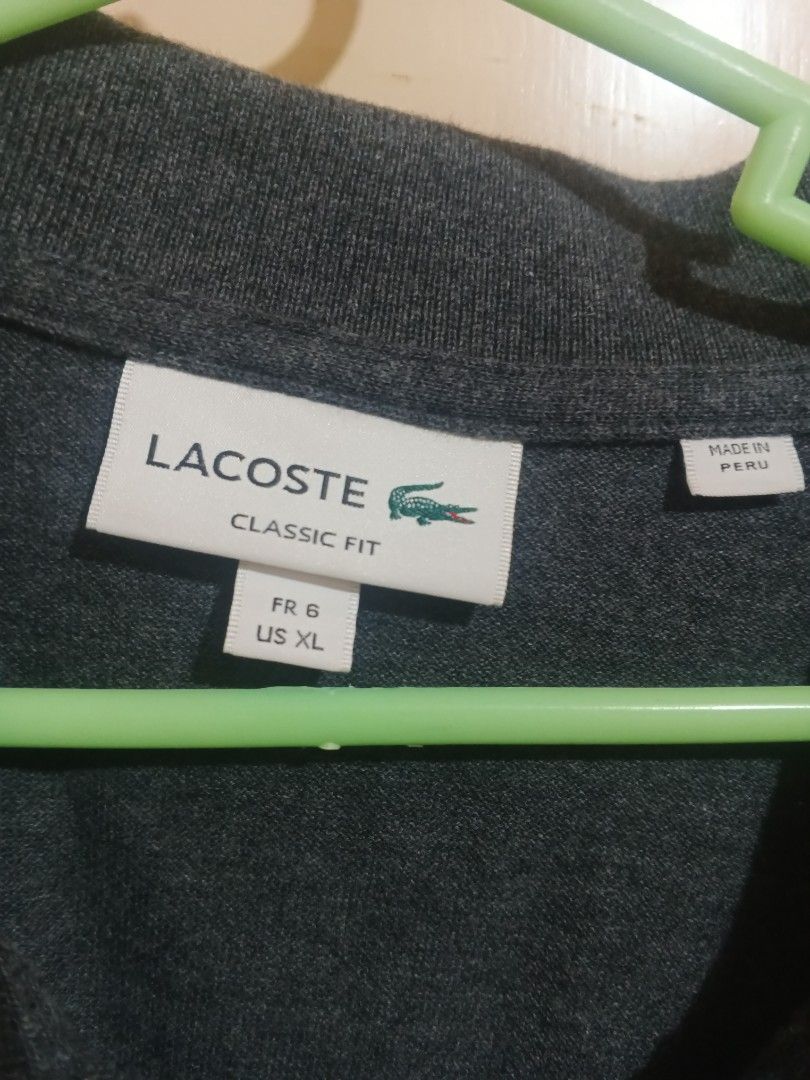 Lacoste Classic Fit Polo Shirt (Category: Tshirts & Polo Shirts ) located in Binan City. Submitted by HomeGoodiesPH (Listing ID 1300624486, Image 2). Description: Lacoste Classic Fit - Size XL on Tag.