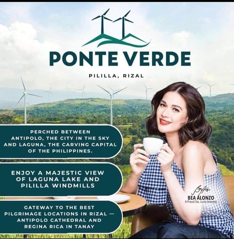 Lot for sale (Category: Lot) located in Quezon City. Submitted by fconnie15407950 (Listing ID 1300644144, Image 1). Description: Ponteverde Pililla Rizal Overlooking Laguna Lake Along manila east road No hassle Requirements!! Sta.lucia land developer Promo (Cash Dp) Price/sqm - 10,500 Lot area- 200 sqm Total contact price- 2,100,000 20% downpayment - 420,000 Reservation- 10,000 10% discount - 42,000 Net dp discount - 378,000 80% balance - 1,680,0