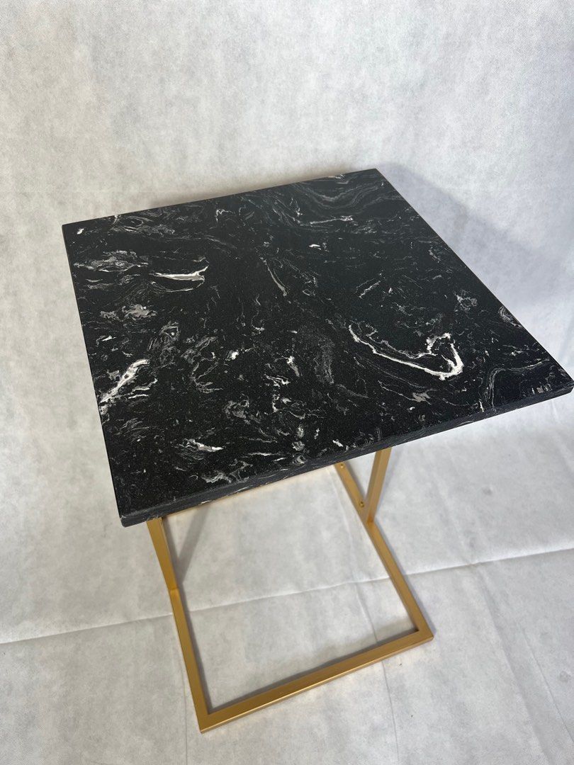 Marbled side table home furniture (Category: Other Home Furniture) located in Malabon City. Submitted by lacasadecor (Listing ID 1300684284, Image 3). Description: LxWxH - 36cm x 36cm x 59cm.